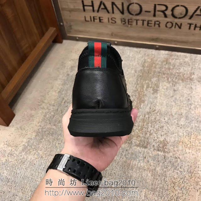 GUCCI男鞋 專櫃同步 古奇2019新款高幫男鞋 高品質 古馳休閒男鞋 Gucci系帶男運動鞋  hdnx1319